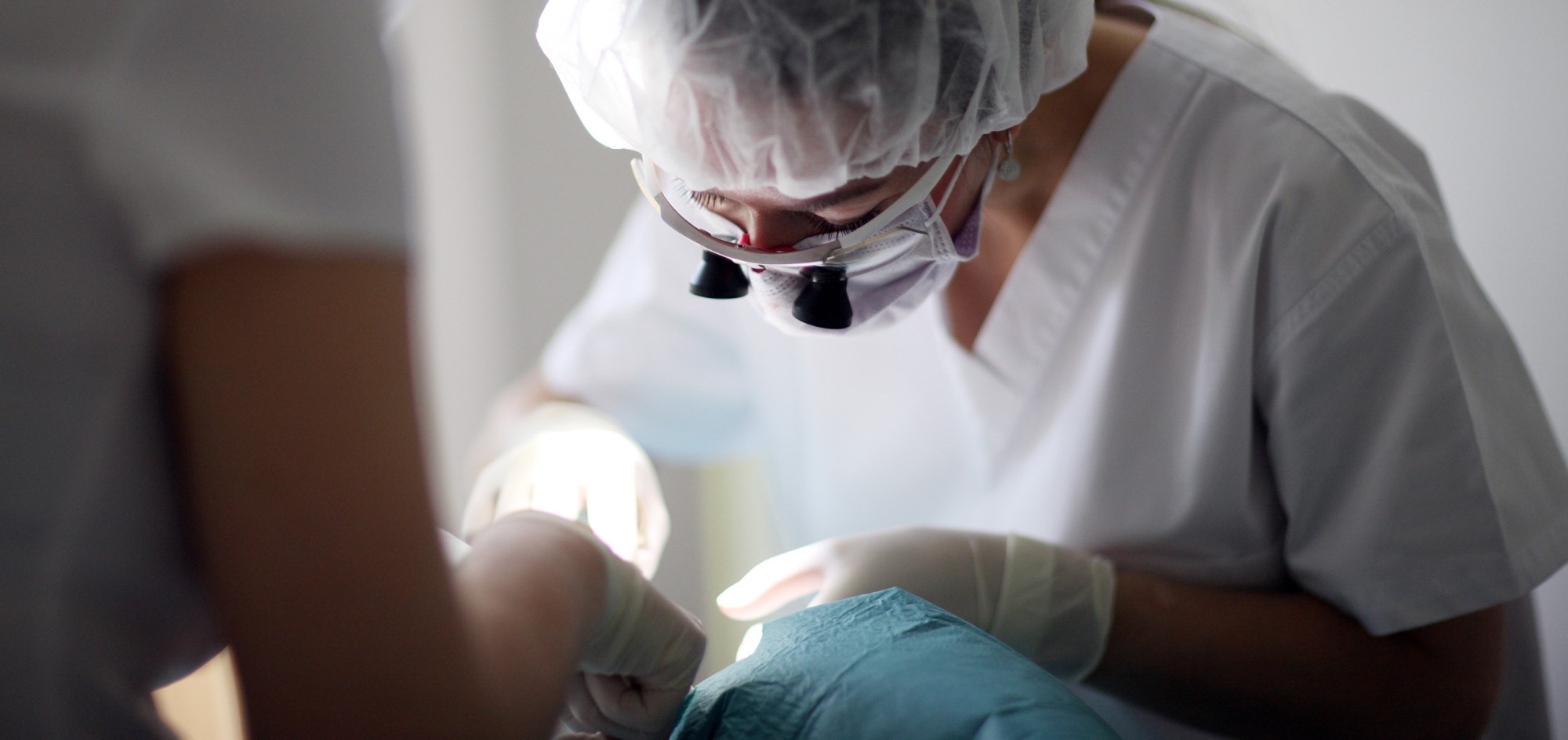 Technician taking care of a foot