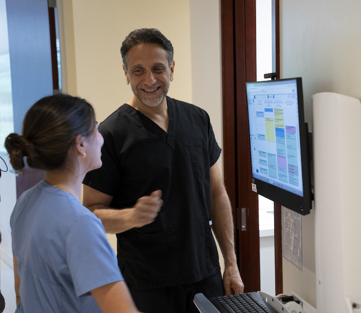 Dr Hobeychi and a team member